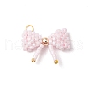 Glass Seed Beaded Bowknot Pendants PALLOY-MZ00564-02-1
