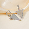 Stylish Minimalist Brass Clear Cubic Zirconia Triangle Hoop Earrings DS3837-1-1