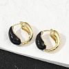 Brass Enamel Stud Earrings EJEW-M082-03G-5