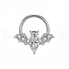 304 Stainless Steel Crystal Rhinestone Halloween Bat Hoop Nose Rings WG0E020-01-2
