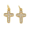 Brass Micro Pave Cubic Zirconia Pendants KK-C092-21C-G-1