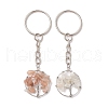 Natural Moonstone and Natural Sunstone Keychains KEYC-JKC00754-02-1