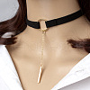 Black Velvet Choker Alloy Rectangle Pendant Necklaces for Women FS-WGDB652-01-2