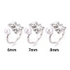 Bear Brass Micro Pave Clear Cubic Zirconia Cuff Ring Settings KK-T076-32P-4
