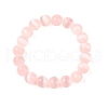 Round Natural Selenite Beaded Stretch Bracelets BJEW-L694-002A-02-2