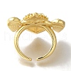 Rack Plating Brass Clear Cubic Zirconia Open Cuff Rings RJEW-S411-01G-01-3