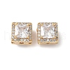 Brass Micro Pave Clear Cubic Zirconia Beads KK-G531-04G-1