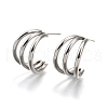 Non-Tarnish 304 Stainless Steel C-shape Stud Earrings EJEW-G298-13A-P-2
