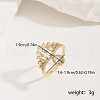 Brass Micro Pave Cubic Zirconia Finger Rings for Women LK0188-7-4