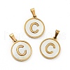 PVD Vacuum Plating 304 Stainless Steel with White Shell Pendants STAS-G268-01C-G-1