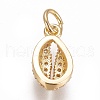 Brass Micro Pave Cubic Zirconia Charms X-ZIRC-E145-80G-2