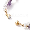 Natural Amethyst Chip & Shell Pearl Beaded Bracelet BJEW-TA00029-01-5