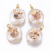 Natural Cultured Freshwater Pearl Kitten Pendants PEAR-E013-33-1