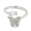 Brass Micro Pave Cubic Zirconia Cuff Rings RJEW-I103-092P-2