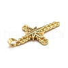 Brass Micro Pave Clear Cubic Zirconia Pendants ZIRC-J025-35G-3