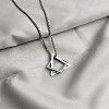 Interlocking Triangle & Square Stainless Steel Pendant Box Chain Necklaces WG4B0A0-01-1