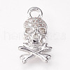 Brass Micro Pave Cubic Zirconia Charms ZIRC-F080-18P-1