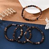 Natural Banded Agate/Striped Agate Bead Stretch Bracelets BJEW-K212-A-003-1