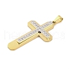 PVD Vacuum Plating 304 Stainless Steel Rhinestone Big Pendants STAS-Z080-14G-2