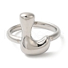 Initials Brass Open Cuff Ring for Women RJEW-N046-02L-P-2
