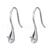 Anti-Tarnish Rhodium Plated 925 Sterling Silver Earring Hooks STER-E041-14P-1