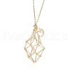 304 Stainless Steel Empty Macrame Pouch Star Moon Pendant Cable Chain Necklaces NJEW-JN05282-03-2