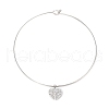 Brass with ABS Imitation Pearl Charm Necklace BJEW-Q350-05C-P-1
