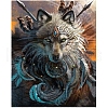 Wolf Spear Woven Net with Feather Pattern Diamond Painting Kits for Adults PW-WG45455-01-1