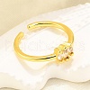 Brass Micro Pave Cubic Zirconia Cuff Rings for Women RJEW-H247-35G-01-2