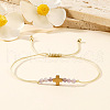 Natural Amethyst Beads Braided Bead Bracelets QY6478-1