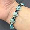Synthetic & Spray Painted Turquoise Braided Bead Bracelets for Women Men XT3624-2-1