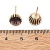 Flat Round Brass Glass Stud Earrings EJEW-G428-01G-5