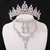 Teardrop & Moon Alloy Rhinestone Pendant Necklace & Stud Dangle Earring & Crown Headbands FS-WG0A8BD-10-1