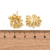 Flower Brass Clear Cubic Zirconia Stud Earrings EJEW-R025-22G-5