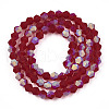 Imitate Austrian Crystal Bicone Frosted Glass Beads Strands EGLA-A039-T4mm-MB27-2