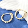 Brass Green Cubic Zirconia Hoop Earrings EJEW-Q016-12G-4