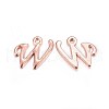 Rose Gold Plated Alloy Letter Pendants X-PALLOY-J718-01RG-W-1