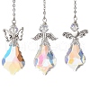 Angel Glass & Alloy Pendant Decorations HJEW-JM01976-01-1