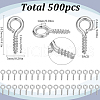 SUNNYCLUE 500Pcs Alloy Screw Eye Peg Bails FIND-SC0010-21-2