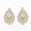 Brass Micro Pave Clear Cubic Zirconia Links ZIRC-Q021-054G-NF-1