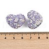 Heart Shaped Polymer Clay Rhinestone Beads CLAY-NH0002-01D-3