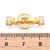 925 Sterling Silver Micro Pave Clear Cubic Zirconia Fold Over Clasps STER-T008-07G-3