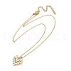 Heart Brass Micro Pave Cubic Zirconia Pendant Neckalces NJEW-C076-25G-4