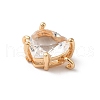Brass Pave Glass Connector Charms KK-C062-051G-01-2
