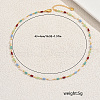 Geometric Brass Glass Column Link Chain Necklaces for Women Casual Vacation Jewelry BU2743-5