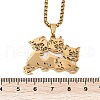 304 Stainless Steel Hollow Cute Cat Pendant Necklaces for Women NJEW-K283-38G-3