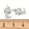 Rack Plating Brass Micro Pave Clear Cubic Zirconia Pendants KK-B093-02C-P-3