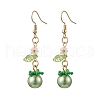 304 Stainless Steel Tomato Dangle Earrings EJEW-MZ00464-3