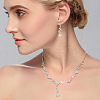 Sunflower Zinc Alloy Rhinestone Pendant Necklaces & Stud Dangle Earrings Sets FS-WGAE4E5-01-2