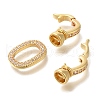 Brass Micro Pave Clear Cubic Zirconia Fold Over Clasps KK-K389-114G-2